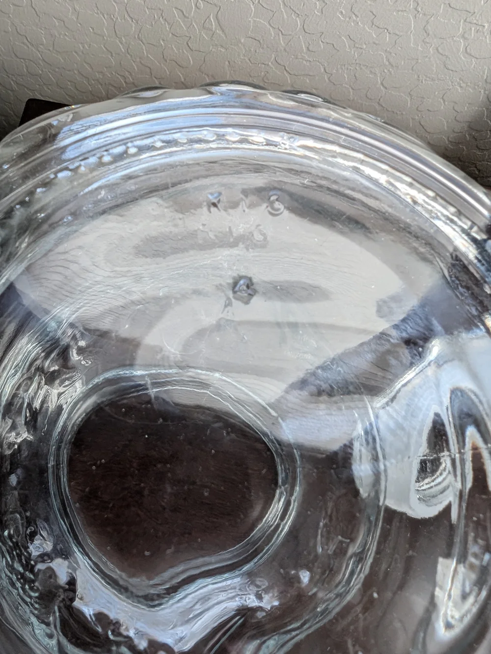 Vintage 1980s KIG Indonesia Clear Glass Storage Jar with Lid 11.5 Inches Fruit